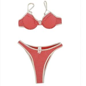 [NWT] Strawberry Milk Mob Red Gingham Bikini Top